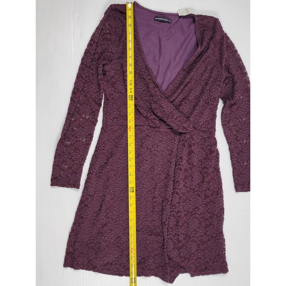 NWT Abercrombie & Fitch Purple Floral Lace Midi Dress‎ Womens Large - Picture 5 of 7